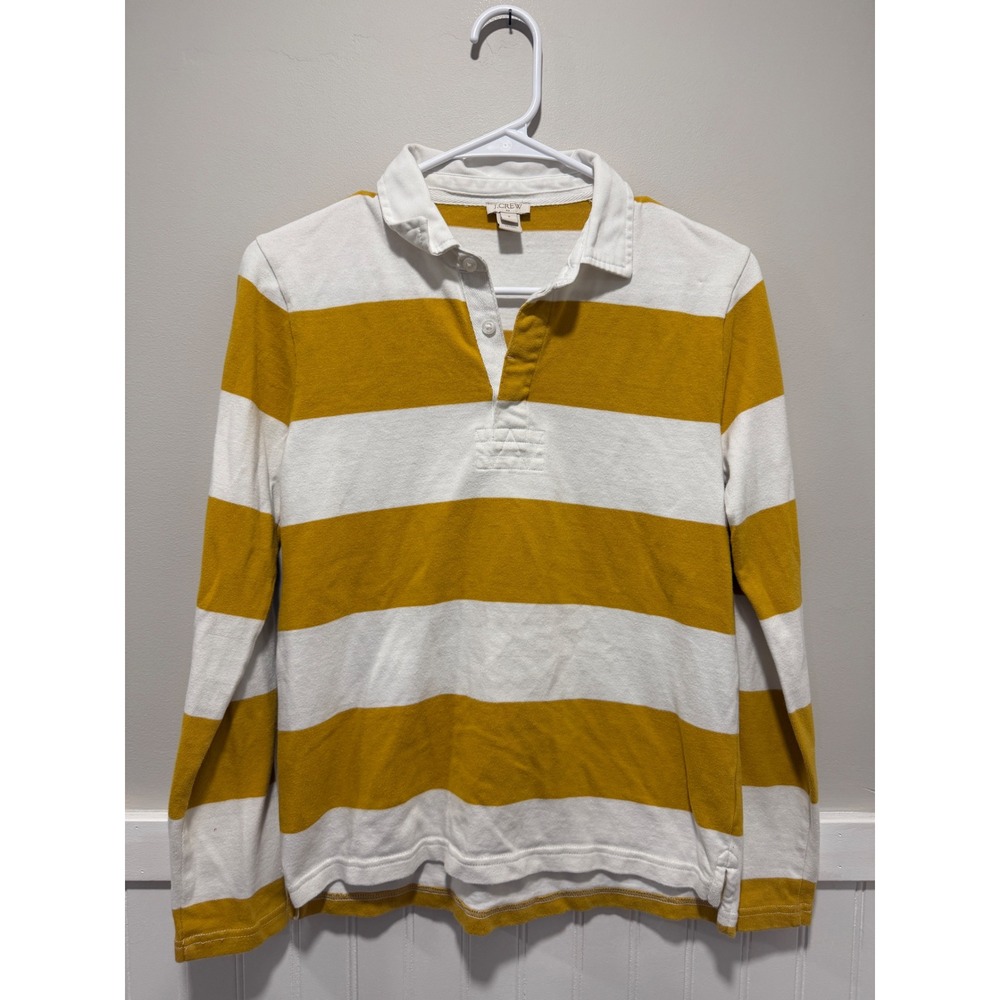 J. Crew Rugby Long Sleeve Top Stripes Gold White Women Size Small